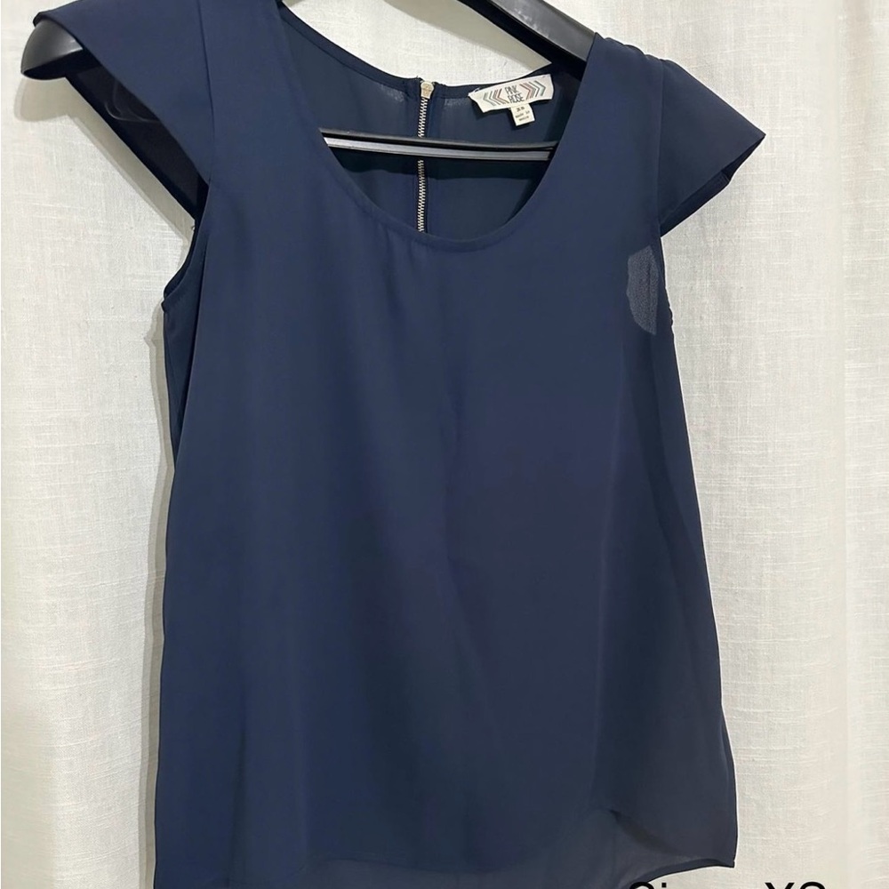 Elegant Navy Blue Women's Top